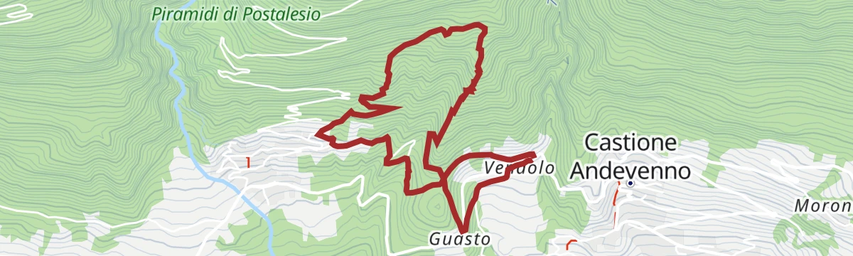Route map: Postalesio-Castione itinerary (GAL VALTELLINA call)